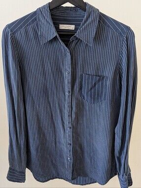 Equipment Blue Pinstripe Silk Button-Down Shirt